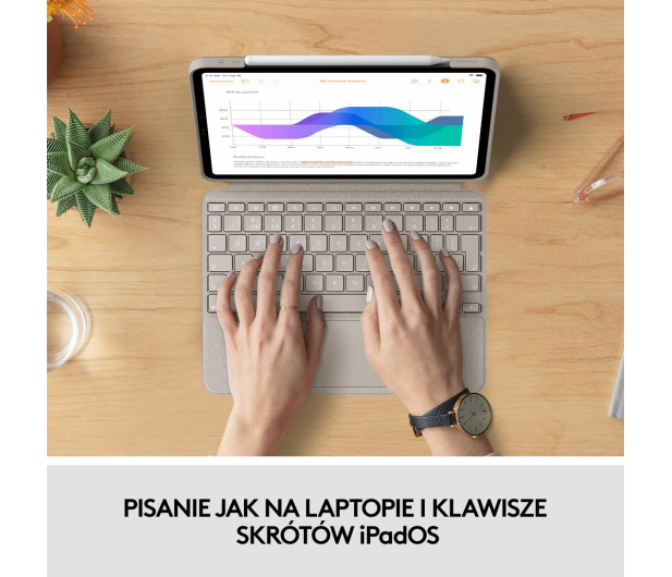 Logitech Combo Touch iPad Pro 11" (1., 2., 3 i 4 gen) piaskowy - 678732 - zdjęcie 14